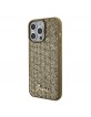 Guess iPhone 15 Pro Max Hülle Case Cover Square Disco Script Metal Gold