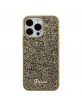 Guess iPhone 15 Pro Max Case Cover Square Disco Script Metal Gold