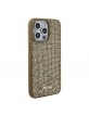 Guess iPhone 15 Pro Max Case Cover Square Disco Script Metal Gold