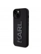 Karl Lagerfeld iPhone 15 Case Rubber 3D Glitter Logo Black