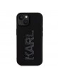 Karl Lagerfeld iPhone 15 Hülle Case Rubber 3D Glitter Logo Schwarz