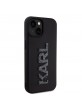 Karl Lagerfeld iPhone 15 Case Rubber 3D Glitter Logo Black