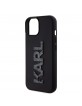 Karl Lagerfeld iPhone 15 Hülle Case Rubber 3D Glitter Logo Schwarz