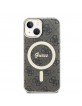 Guess iPhone 15 Hülle Case MagSafe IML 4G Braun