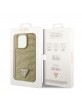 Guess iPhone 15 Pro Case Rhinestones Triangle Metal Logo Gold