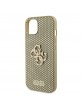 Guess iPhone 15 Case Perforated 4G Glitter Logo Gold