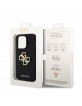 Guess iPhone 14 Pro Case Perforated 4G Glitter Logo Black