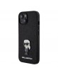 Karl Lagerfeld iPhone 15 Hülle Case Ikonik Metal Glitter Schwarz