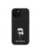 Karl Lagerfeld iPhone 15 Hülle Case Ikonik Metal Glitter Schwarz