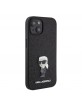 Karl Lagerfeld iPhone 15 Hülle Case Ikonik Metal Glitter Schwarz