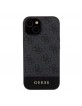 Guess iPhone 15 Hülle Case 4G Stripe MagSafe Schwarz