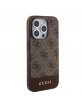 Guess iPhone 15 Pro Case 4G Stripe MagSafe Brown