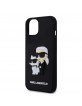 Karl Lagerfeld iPhone 15 Plus Hülle Case Karl Choupette 3D Silikon Schwarz