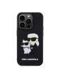 Karl Lagerfeld iPhone 15 Pro Hülle Case Karl Choupette 3D Silikon Schwarz