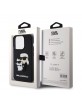 Karl Lagerfeld iPhone 15 Pro Hülle Case Karl Choupette 3D Silikon Schwarz