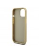 Guess iPhone 13 Hülle Case Fixed Glitter 4G Metal Logo Gold