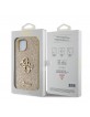 Guess iPhone 13 Case Fixed Glitter 4G Metal Logo Gold