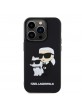 Karl Lagerfeld iPhone 14 Pro Hülle Case Karl Choupette 3D Silikon Schwarz