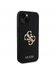 Guess iPhone 15 Case Perforated 4G Glitter Logo Black