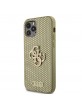 Guess iPhone 12 / 12 Pro Case Perforated 4G Glitter Logo Gold