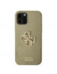 Guess iPhone 12 / 12 Pro Hülle Case Perforated 4G Glitter Logo Gold