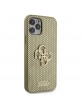 Guess iPhone 12 / 12 Pro Hülle Case Perforated 4G Glitter Logo Gold