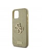 Guess iPhone 12 / 12 Pro Hülle Case Perforated 4G Glitter Logo Gold