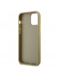 Guess iPhone 12 / 12 Pro Case Perforated 4G Glitter Logo Gold