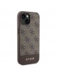 Guess iPhone 15 Hülle Case 4G Stripe MagSafe Braun