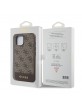 Guess iPhone 15 Case 4G Stripe MagSafe Brown