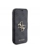 Guess iPhone 15 Pro Book Case Big Metal Logo 4G Gray