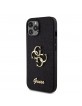 Guess iPhone 12 / 12 Pro Hülle Case Fixed Glitter 4G Metal Logo Schwarz