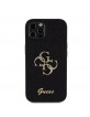 Guess iPhone 12 / 12 Pro Case Fixed Glitter 4G Metal Logo Black