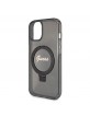 Guess iPhone 15 Case Ring Stand MagSafe Glitter Black