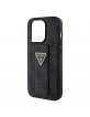 Guess iPhone 15 Pro Case Grip Stand 4G Rhinestone Triangle Black