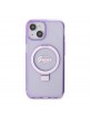 Guess iPhone 15 Plus Hülle Case Ring Stand MagSafe Glitter Violett