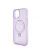 Guess iPhone 15 Plus Hülle Case Ring Stand MagSafe Glitter Violett