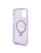 Guess iPhone 15 Plus Case Ring Stand MagSafe Glitter Purple