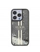 Guess iPhone 15 Pro Case Liquid Glitter Stripe Black