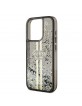 Guess iPhone 15 Pro Hülle Case Liquid Glitter Stripe Schwarz