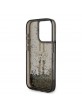 Guess iPhone 15 Pro Hülle Case Liquid Glitter Stripe Schwarz