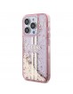 Guess iPhone 15 Pro Case Liquid Glitter Stripe Pink