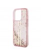 Guess iPhone 15 Pro Case Liquid Glitter Stripe Pink