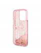 Guess iPhone 15 Pro Hülle Case Liquid Glitter Stripe Rosa Pink