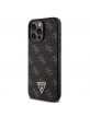 Guess iPhone 15 Pro Max Case 4G Metal Triangle Logo Black