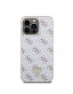 Guess iPhone 15 Pro Max Case 4G Metal Triangle Logo White