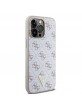 Guess iPhone 15 Pro Max Hülle Case 4G Metal Triangle Logo Weiß