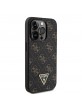 Guess iPhone 15 Pro Hülle Case 4G Metal Triangle Logo Schwarz