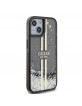 Guess iPhone 15 Hülle Case Liquid Glitter Stripe Schwarz