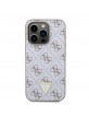 Guess iPhone 15 Pro Hülle Case 4G Metal Triangle Logo Weiß